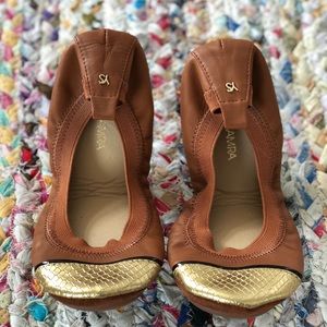 Yosi Samra cognac ballet flats
